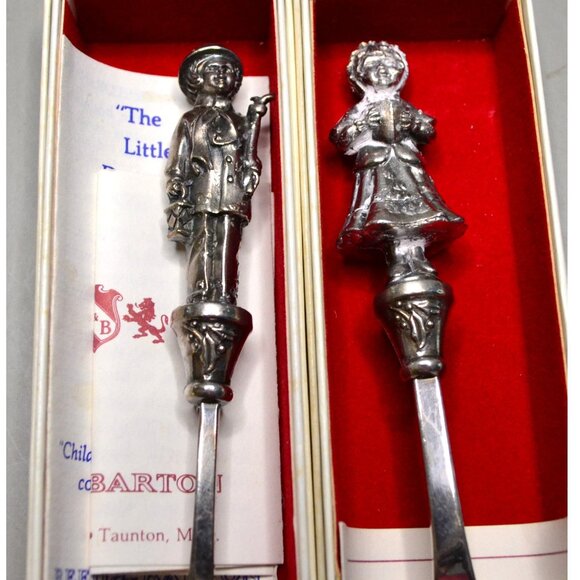 Reed & Barton Christmas Spoons Set of 8 Vintage Figurine Handles Boxed NOS 1980s - Picture 8 of 9